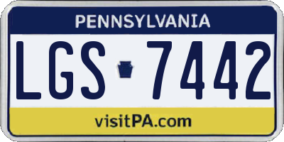 PA license plate LGS7442