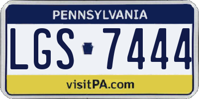 PA license plate LGS7444