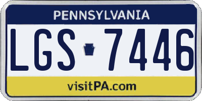 PA license plate LGS7446