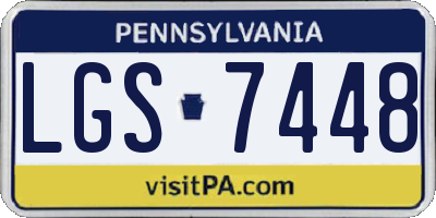 PA license plate LGS7448