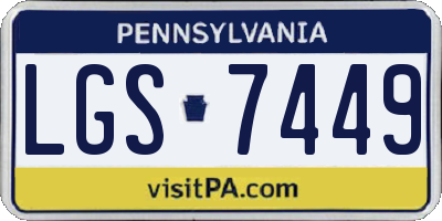 PA license plate LGS7449