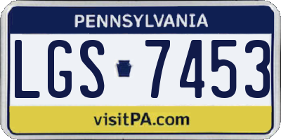PA license plate LGS7453