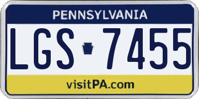 PA license plate LGS7455