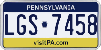 PA license plate LGS7458