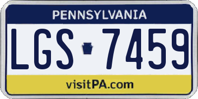 PA license plate LGS7459