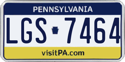 PA license plate LGS7464