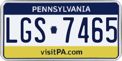PA license plate LGS7465
