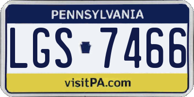 PA license plate LGS7466