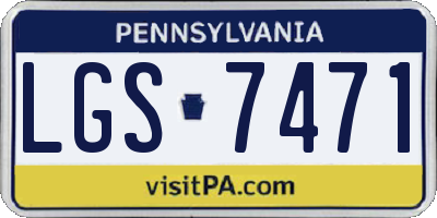 PA license plate LGS7471