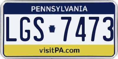 PA license plate LGS7473