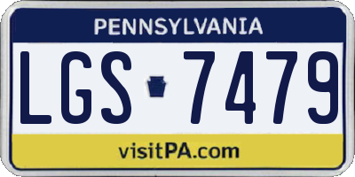 PA license plate LGS7479
