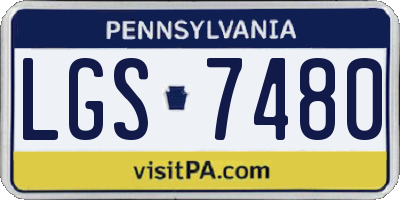 PA license plate LGS7480