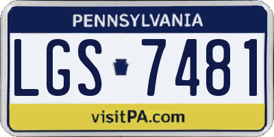 PA license plate LGS7481