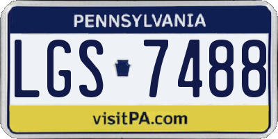 PA license plate LGS7488