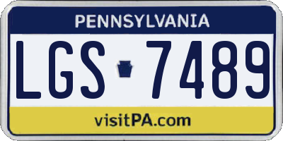 PA license plate LGS7489