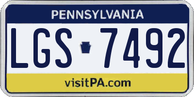 PA license plate LGS7492