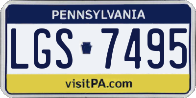 PA license plate LGS7495