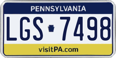 PA license plate LGS7498