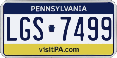 PA license plate LGS7499