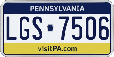 PA license plate LGS7506