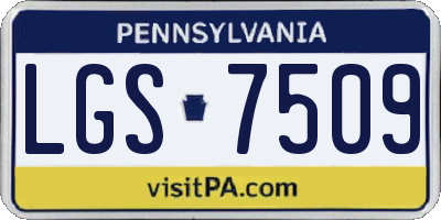 PA license plate LGS7509