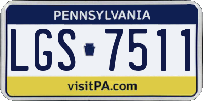 PA license plate LGS7511