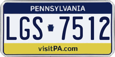 PA license plate LGS7512