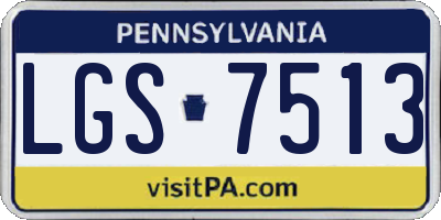PA license plate LGS7513