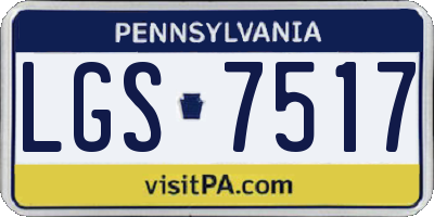 PA license plate LGS7517