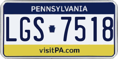 PA license plate LGS7518