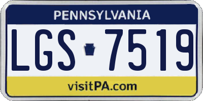 PA license plate LGS7519