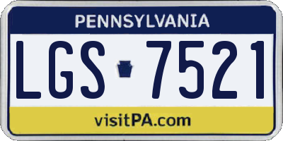 PA license plate LGS7521