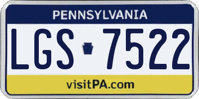 PA license plate LGS7522