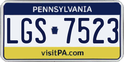 PA license plate LGS7523