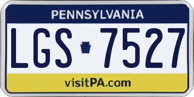 PA license plate LGS7527