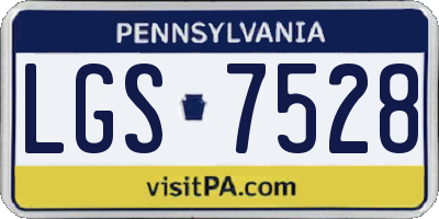 PA license plate LGS7528