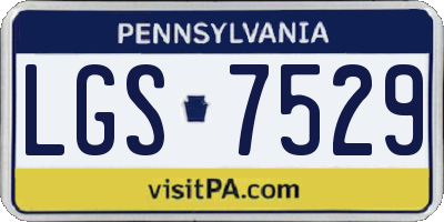 PA license plate LGS7529