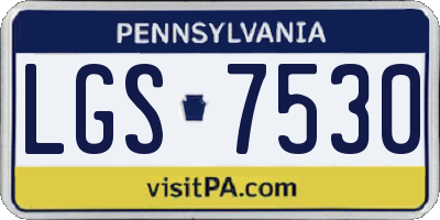 PA license plate LGS7530
