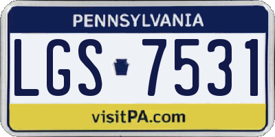 PA license plate LGS7531