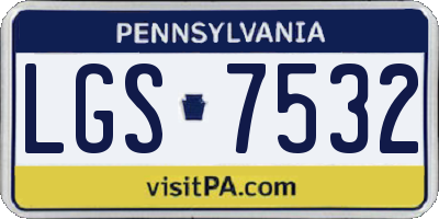 PA license plate LGS7532