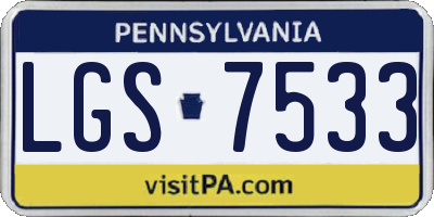 PA license plate LGS7533