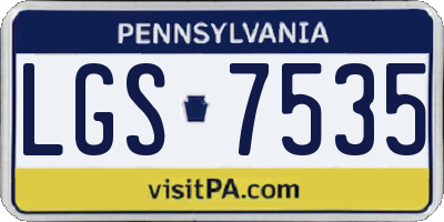 PA license plate LGS7535