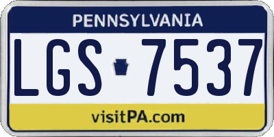 PA license plate LGS7537