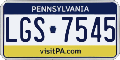 PA license plate LGS7545