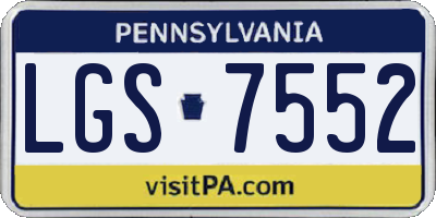 PA license plate LGS7552
