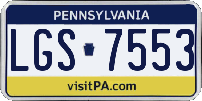 PA license plate LGS7553