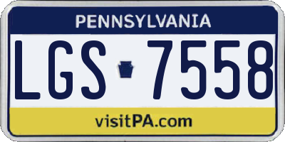 PA license plate LGS7558