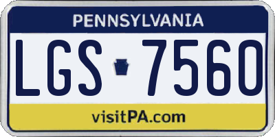 PA license plate LGS7560