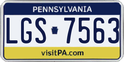 PA license plate LGS7563