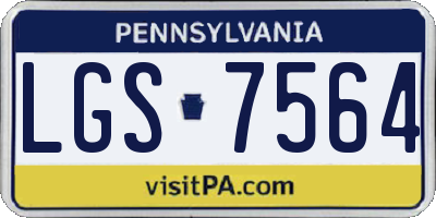 PA license plate LGS7564